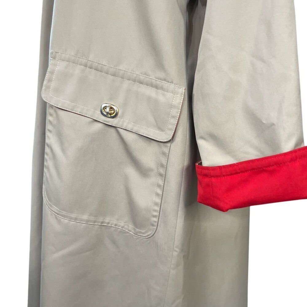 Vintage Bonnie Cashin Trench Tent Coat Russ Taylor Red Beige Coach Turn Lock - Picture 9 of 16